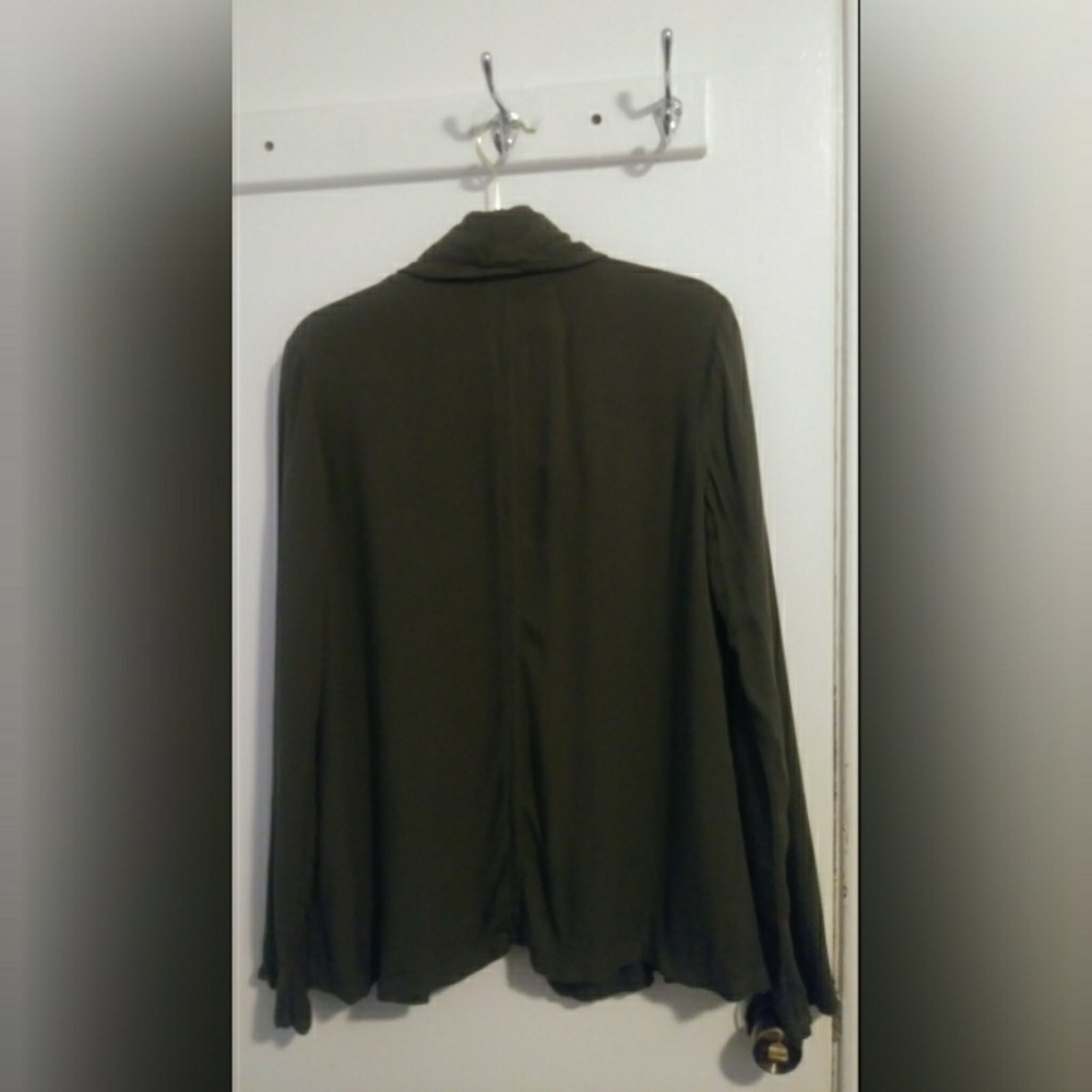 Lucky Brand Open Front Army Green Light Jacket - Picture 2 of 3